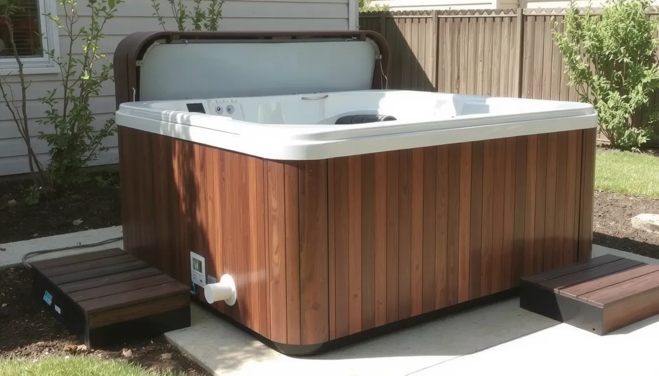 installation dun spa extérieur