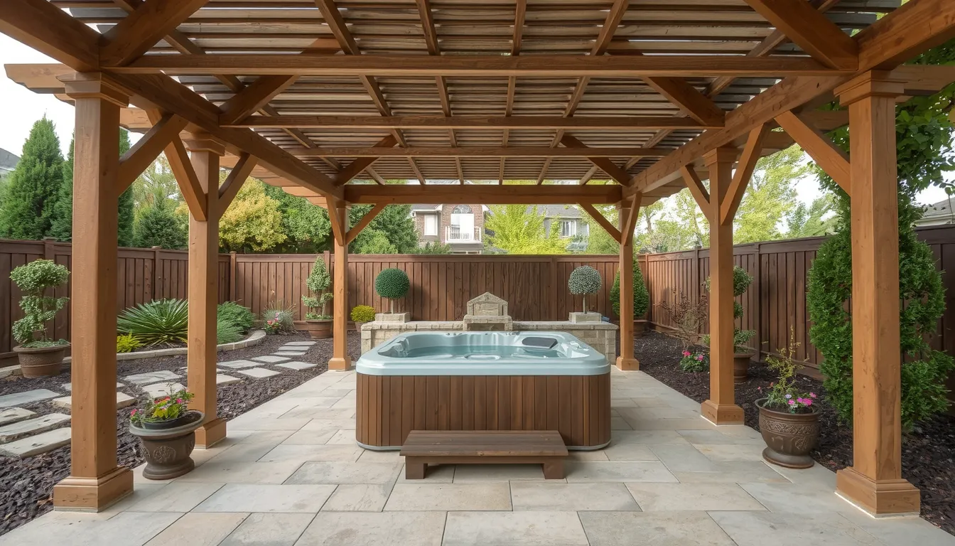 aménagement spa extérieur couvert