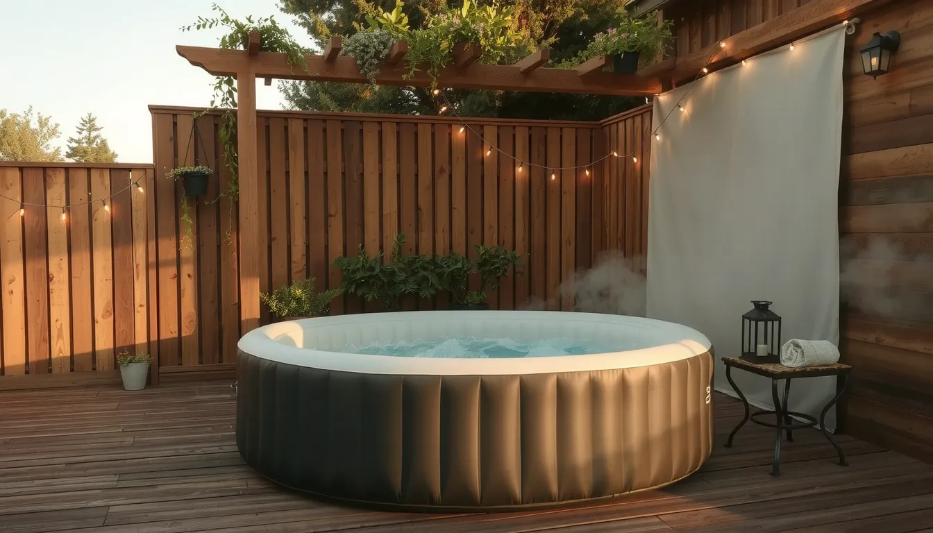 aménagement spa gonflable extérieur