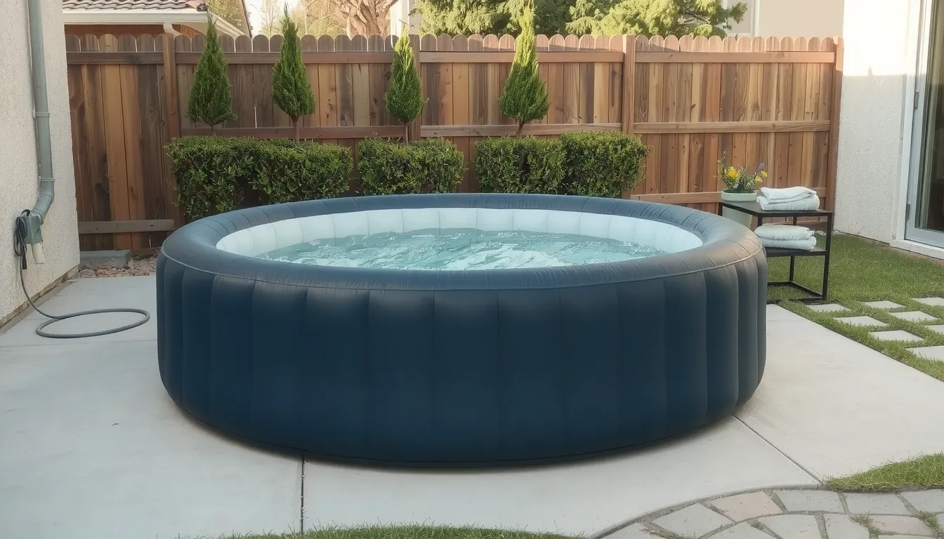installation jacuzzi gonflable extérieur
