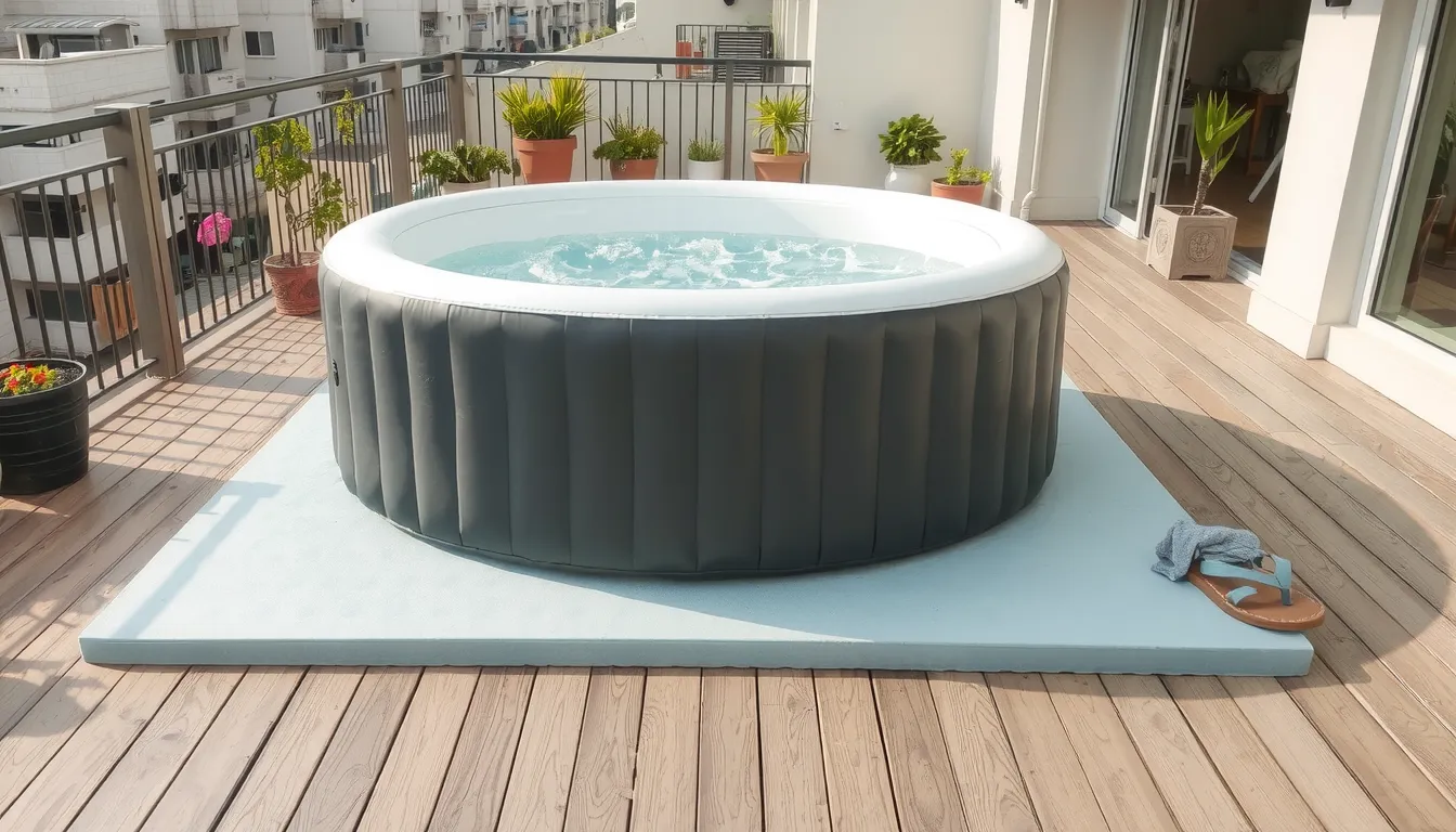 spa gonflable sur terrasse